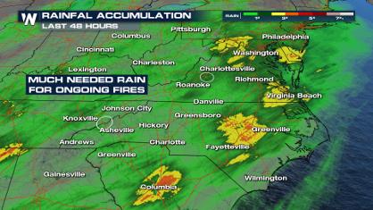 Much Needed Rain for Fires in the Mid-Atlantic