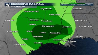 Flash Flooding Expected Thursday in Texas