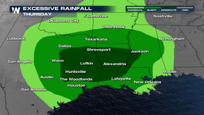Flood Threat Targets Texas Thursday