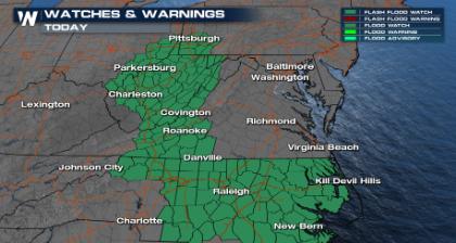 Active Pattern sparks Mid-Atlantic Flood & Severe Threat
