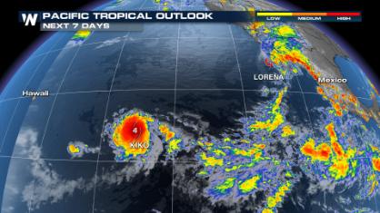 Hurricane Kiko Tracking Toward Hawaii, Lorena Near Baja Creating SW Storms