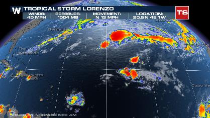 Tropical Storm Lorenzo Spinning In the Atlantic