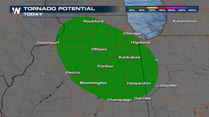 Tornado Threat for Chicago Today