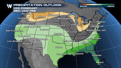 WATCH: Winter Outlook Released - Wet for the South, Warm for the North