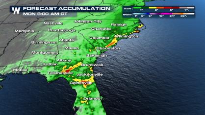 Soggy Weekend for Some in the Southeast