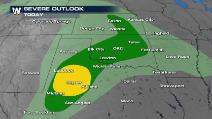 Front Sparks Storms in Texas Oklahoma Through Wednesday