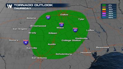 Tornado Threat Over Texas Thursday