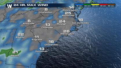 Southeast to Mid-Atlantic Low Brings Beach Hazards