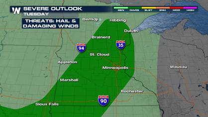 Upper Mississippi River Valley Severe Risk Tuesday