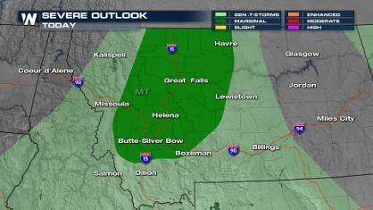 Northern Rockies Flood Threat and Strong Storms