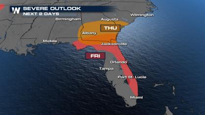 Thunderstorms Continue for the Southeastern U.S.