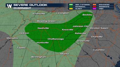 Storms Sunday & Monday in the Southeast