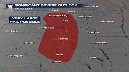 Severe Storm Threat Shifts to Dallas/OKC This Weekend