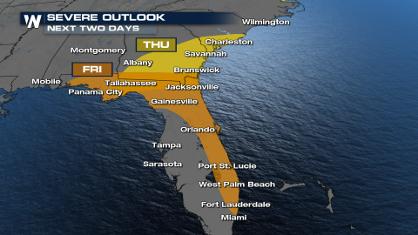 Thunderstorms Continue for the Southeastern U.S.