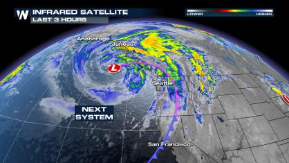 Atmospheric River for Coastal Washington, Oregon & California