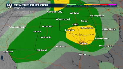 Tornado threat for Dallas, Additional Severe Storms in the Plains