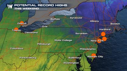 Record Heat Shifts East this Weekend