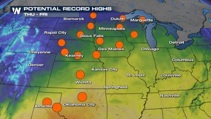 Potential Record Heat in the U.S. this Week