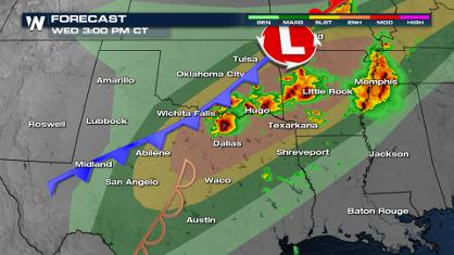 Severe Weather Shifts South Wednesday