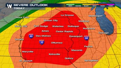 Hurricane Force Winds, Tornadoes for the Midwest Today
