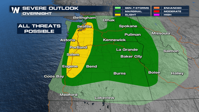 Overnight Severe Threat Continues in the PacNW - WeatherNation