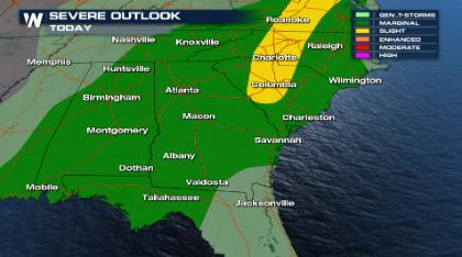 Severe Thunderstorms Expected Across the South Saturday