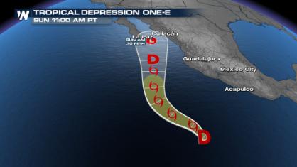 Tropical Depression One-E Develops In The Pacific