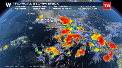 T.S. Erick to Strengthen, Hit Mexico
