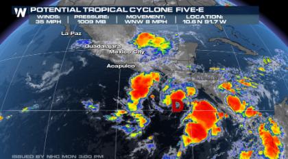 Potential Tropical Cyclone Five-E Set To Strengthen