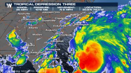 Tropical Depression Three Forms in the Atlantic