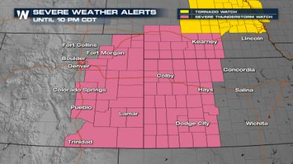 Storms Return From the Front Range to Texas