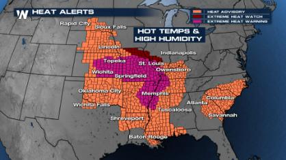 Extreme Heat Impacts for the Central Plains & SE Coast
