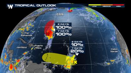 Watching Two Tropical Waves Behind Erin in the Atlantic