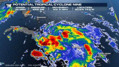 Potential Tropical Cyclone Nine Has Formed Near Cuba