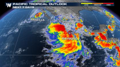 Eastern Pacific: Priscilla and TD17-E Target Mexico, Desert SW with Downpours