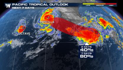 Eastern Pacific: Hurricane Priscilla and Tropical Storm Octave