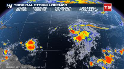Tropical Storm Lorenzo Forms in the Atlantic