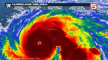 CAT 5 Melissa Closing in on Jamaica, Catastrophic Flooding Likely