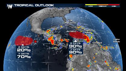 Invest 98-L Getting Organized in the Caribbean