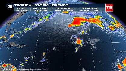 Tropical Storm Lorenzo Spinning In the Atlantic