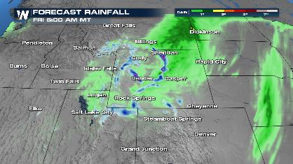 Lingering Snow in the Rockies, Wet Pattern for the NW Continues