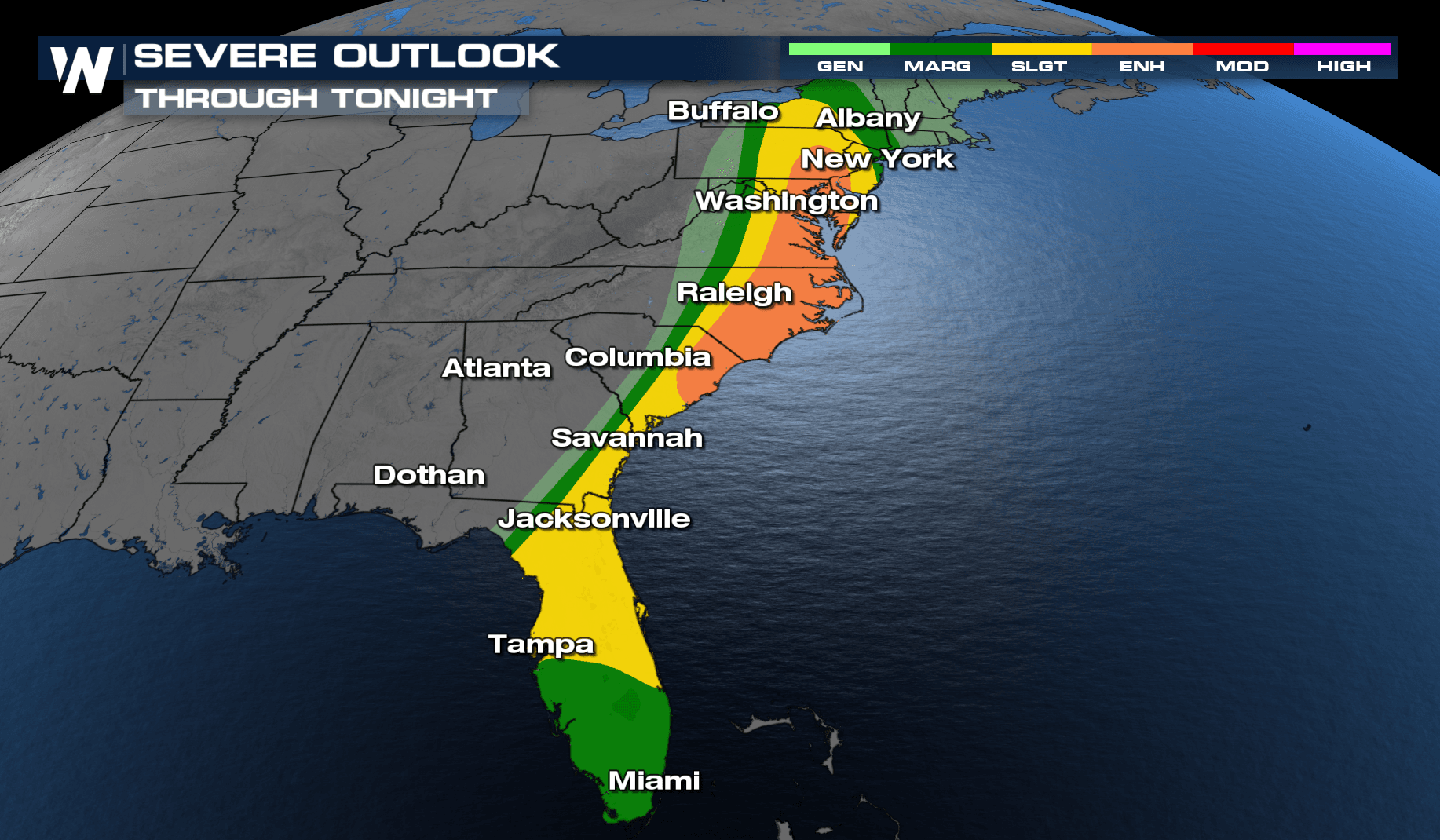 East Coast Under Risk of Damaging Winds & Tornadoes - WeatherNation