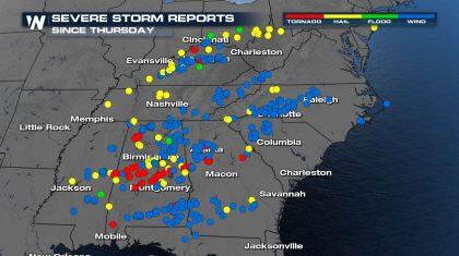 Numerous Tornadoes Cause Damage Across the South