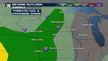 Strong Storms for Minnesota & Iowa Today