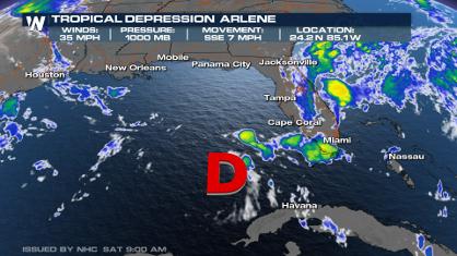Arlene Weakens to a Tropical Depression