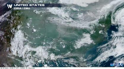 Low Pressure Transports Cool Air & Smoke to the Northern U.S.
