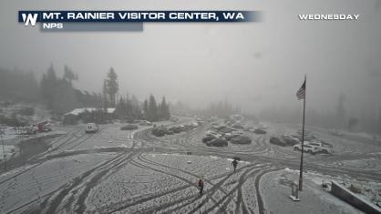 Slushy Snow in Mount Rainier, Washington