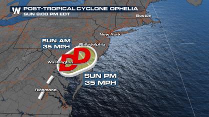 Ophelia Makes Landfall in North Carolina, Now Post-Tropical