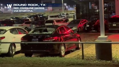 Baseball Hail in Texas Destroys Cars