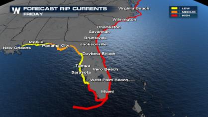 Rip Currents Risk from Hurricane Lee in the Southeast